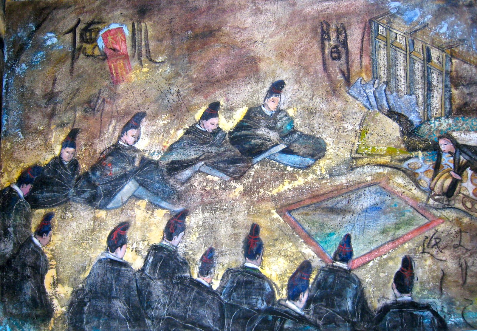 TOKUGAWA, gesso, oil & mixte